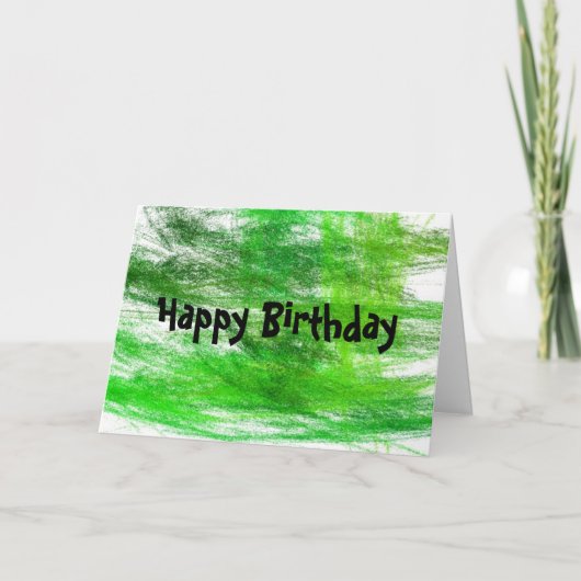Carte Green Scribbles Joyeux anniversaire (Devant)