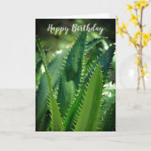 Carte Green Sea Leaf Garden Plante Joyeux anniversaire (Fleur jaune)
