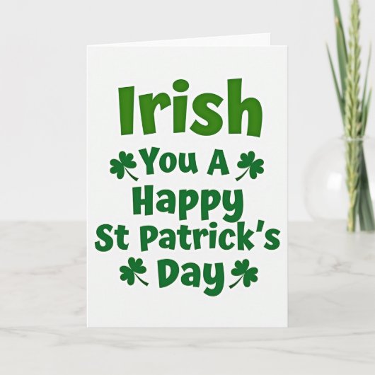 Carte Green Shamrock Irish Card (Devant)