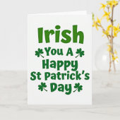 Carte Green Shamrock Irish Card (Fleur jaune)