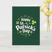 Carte Green Shamrock Pattern Day Card (Fleur jaune)