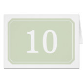 Carte Green Simply Elegant Numéro de table (Devant Horizontal)