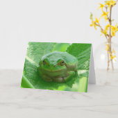 Carte Green smiling Frog (Fleur jaune)