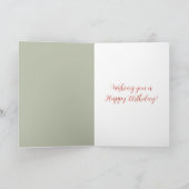 Carte Green Strawberries Daisy Flowers Birthday (Intérieur)