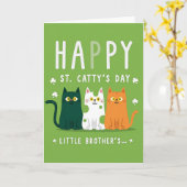 Carte Green Stripes St Catty Day Card (Fleur jaune)