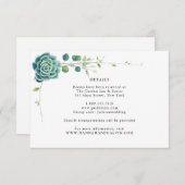 Carte Green Succulent Mariage Détails (Devant / Derrière)