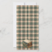Carte Green Tartan-Plaid Reading List Tracker Flat Card (Dos)