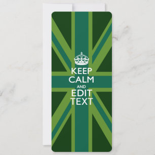 Carte Green Teal Keep Calm And Have Your Text Union Jack