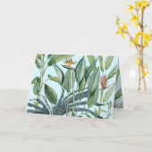 Carte Green Tropical Jungle Banana Tree Strelitzia (Fleur jaune)