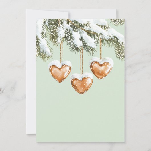 Carte Green Warm Creamy Caramel Hearts Christmas Tree (Dos)