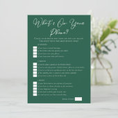 Carte Green What's On Your Phone Bridal Shower (Debout devant)