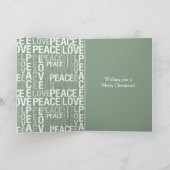 Carte Green White Peace Love Christmas (Intérieur)