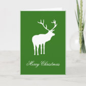 Carte Green White Reindeer Élégant vacances plié (Devant)