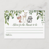 Carte Green Woodland Baby shower Conseils pour les (Devant)