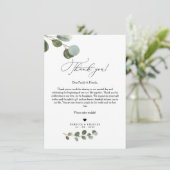 Carte Greenery Eucalyptus Napkin Merci (Debout devant)