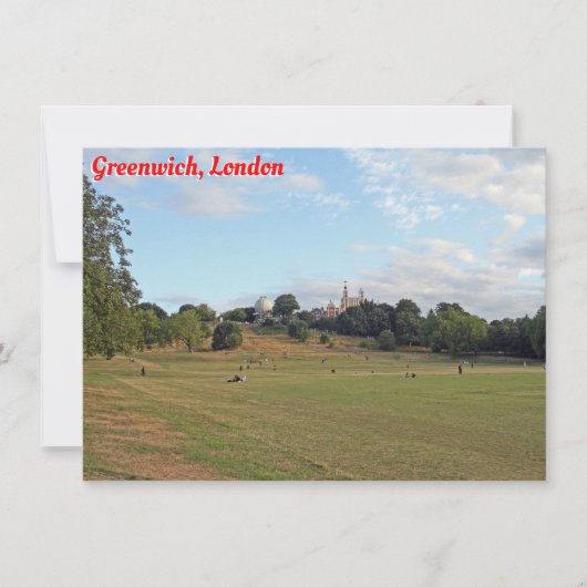 Carte Greenwich Park, Londres (Devant)