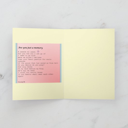 Carte Greeting card "Are you just a memory" (Intérieur)