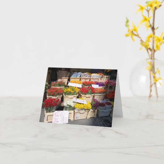 Carte Greeting card flower stall, Bavaria, Germany (Fleur jaune)