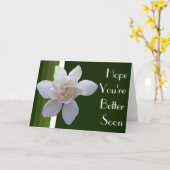 Carte Greeting Card - Gardenia on Stripes (Fleur jaune)