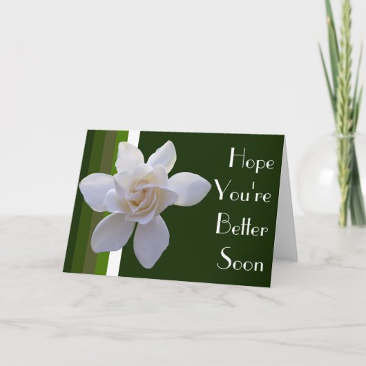 Carte Greeting Card - Gardenia on Stripes (Devant)