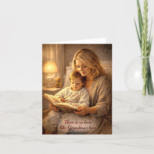 Carte Greeting Card Grandma Reading To Child  (Devant)
