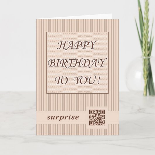Carte Greeting Card.Happy Birthday Brandon! (Devant)