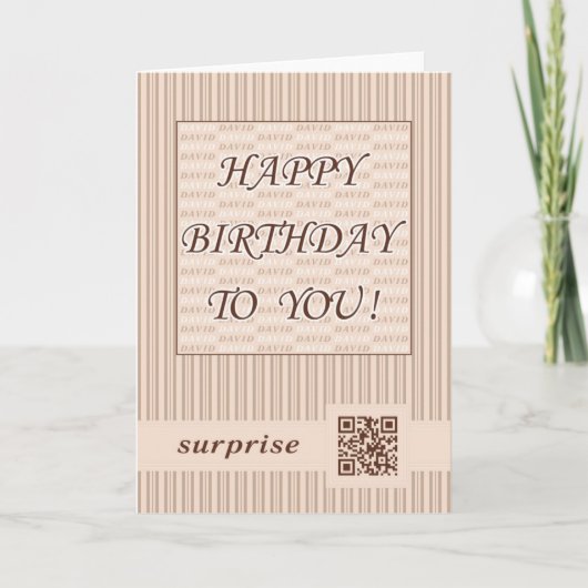 Carte Greeting Card.Happy Birthday David! (Devant)