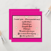 Carte Greeting card 'I want you" (Devant/Arrière en situation)