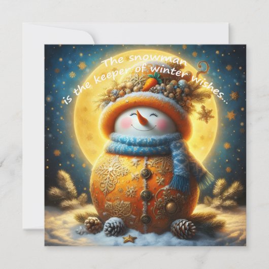 Carte Greeting card with a cute snowman (Devant)