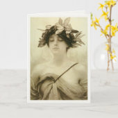 Carte Greeting Card With Hubert de Herkomer Painting (Fleur jaune)