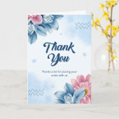 Carte greeting card  with thank you note  (Fleur jaune)