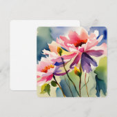 Carte Greeting Card with Watercolor Flowers - 2 (Devant / Derrière)