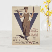 Carte Greeting Card with WWII Propagande Poster Print (Fleur jaune)