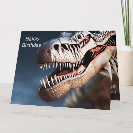 Carte Greeting Fellow T-rexs, Big Birthday Card (Devant)