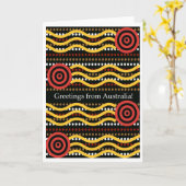 Carte Greetings from Australia, Aborigindot Painting (Fleur jaune)