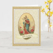 Carte GRÊLE MARY dans la VIERGE BÉNIE PAR LATIN JÉSUS (Fleur jaune)