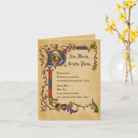 Carte Grêle Mary d'avenue Maria en frontière décorative (Fleur jaune)