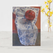 Carte Grenade blanche et bleue rouge (Fleur jaune)