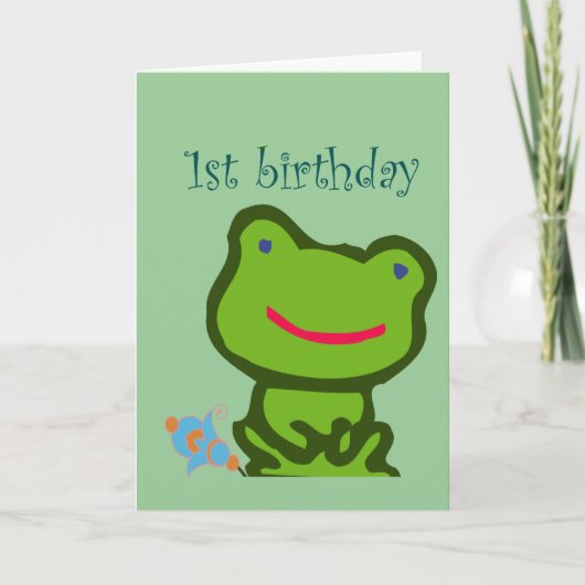 Carte Grenouille 1er anniversaire (Devant)