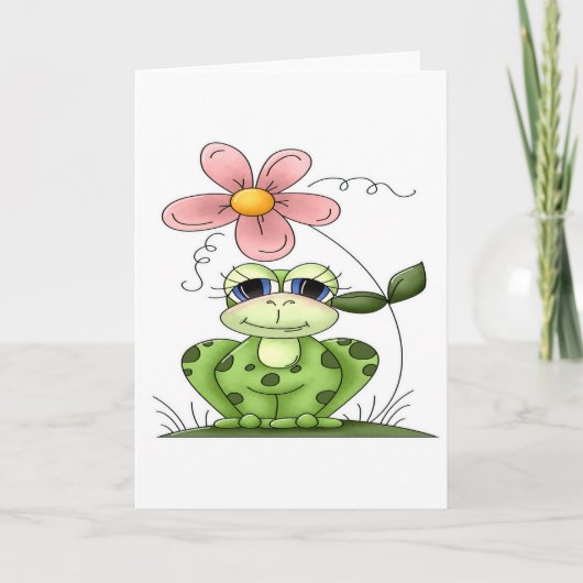 Carte Grenouille à fleur (Devant)