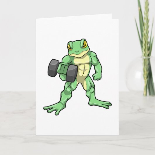 Carte Grenouille à la musculation avec haltère (Devant)