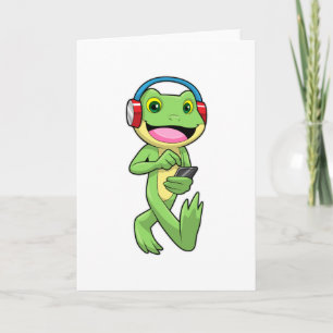 Carte Grenouille à la musique avec casque audio