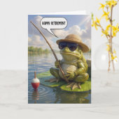 Carte Grenouille à la retraite pêchant sur un nénuphar (Fleur jaune)