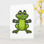 Carte Grenouille à l'entraînement des biceps avec haltèr (Fleur jaune)