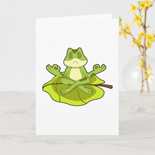 Carte Grenouille à méditer (Fleur jaune)