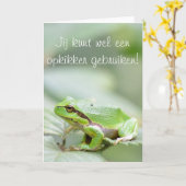 Carte Grenouille arborescente avec le texte "Opkikker" (Fleur jaune)