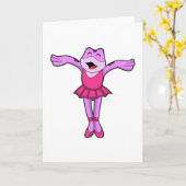 Carte Grenouille au ballet danse avec jupe (Fleur jaune)