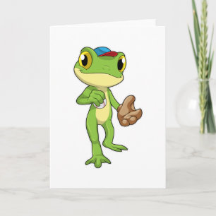 Carte Grenouille au baseball avec gant de baseball