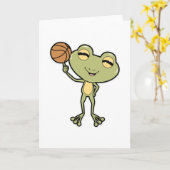 Carte Grenouille au basket-ball (Fleur jaune)