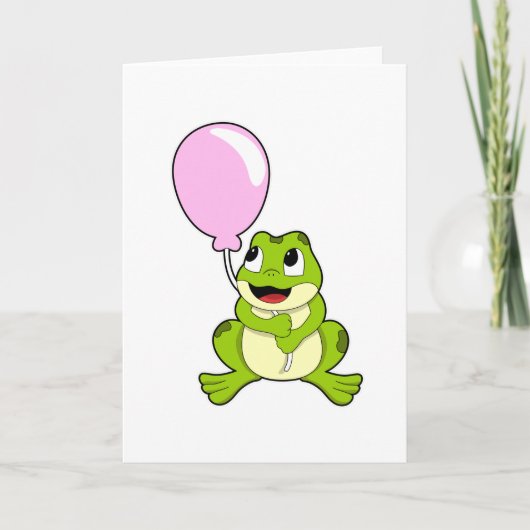 Carte Grenouille avec ballon (Devant)